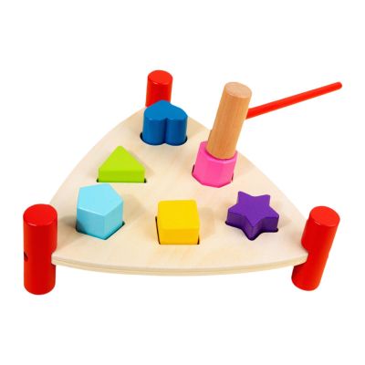 Simhoa Wooden Hammer Activity Toy for Toddlers, Triangle
