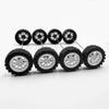 30PCS Toy Car Wheels 2mm Dia Shaft Plastic Car Wheels with 15PCS Shaft Round Rod Axles for DIY Model Toys RC Car Truck Robot Parts (White) view 2