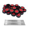 30PCS Toy Car Wheels 2mm Dia Shaft Plastic Car Wheels with 15PCS Shaft Round Rod Axles for DIY Model Toys RC Car Truck Robot Parts (Red) view 1