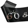 NAUXIUDSJS 60th Birthday Sash, Fabulous 60 Birthday Black Satin Sash with Silver Foil Letter, Happy 60th Birthday Accessories Decorations Party Favor,Black Silver view 4
