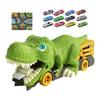 Simhoa Dinosaur Transport Truck with Miniature Vehicles Storage Set for Kids, 12 Small Cars view 1