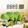 Simhoa Dinosaur Transport Truck with Miniature Vehicles Storage Set for Kids, 12 Small Cars view 2