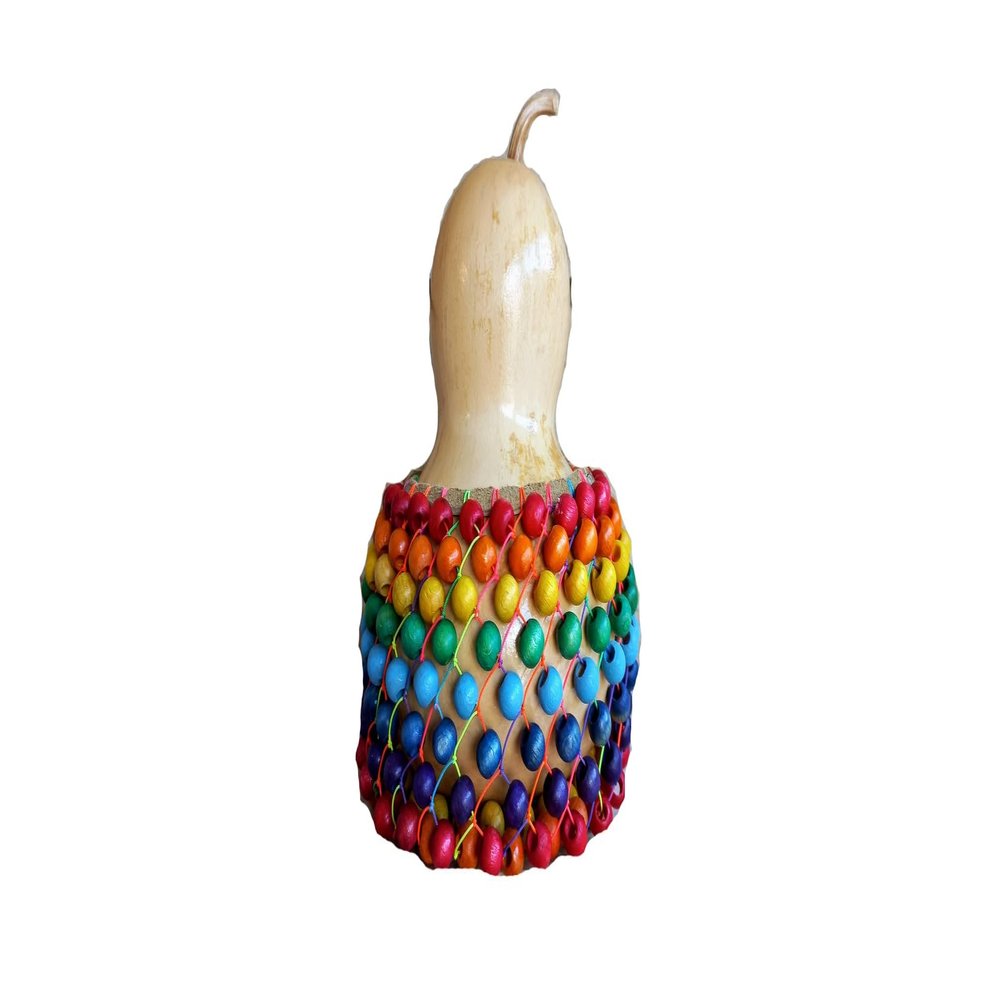 7 inches wood beaded Gourd shekere, Rhythym Music instrument, African druming gourd shaker, Musician Gifts, Valentines gifts