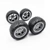 4PCS Toy Car Wheel 60mm Toy Car Rubber Tire Wheels with Shaft Round Rod Axles for RC Car Truck Robot DIY Model Toy Parts view 3