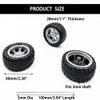 4PCS Toy Car Wheel 60mm Toy Car Rubber Tire Wheels with Shaft Round Rod Axles for RC Car Truck Robot DIY Model Toy Parts view 4