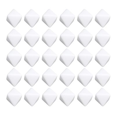 30pcs White Dice, Multifunctional 8 Sided Plastic Polyhedral Dice Set for Board Games Teaching