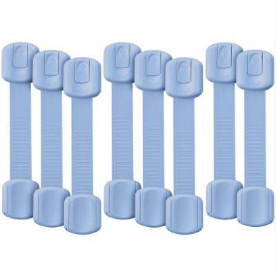 Bates- Child Safety Strap Locks, 8 Pack, Baby Blue, Child Locks for Cabinets and Drawers