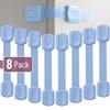 Bates- Child Safety Strap Locks, 8 Pack, Baby Blue, Child Locks for Cabinets and Drawers view 2
