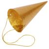 Alomejor Birthday Party Crown Glitter Cone Hats Party Hat Decorations for Children Party Holiday Celebration (Gold) view 1