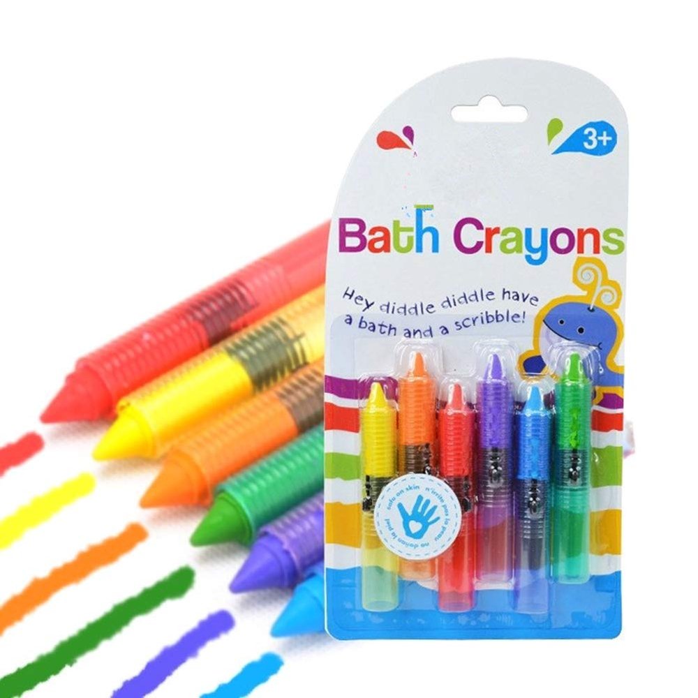 1 Set Baby Bath Crayons, Food Color Wax Brush, Easily Wipe Off, Safe for Kids, for Painting on Various Surfaces (Color)