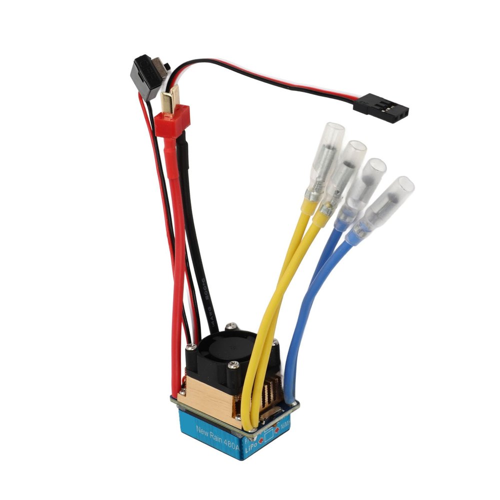 Alomejor Brushed ESC 80A/480A 2 Way 6V 3A BEC Output Auto Adjustment RC Car Brushed ESC for 1/8 RV SUV Truck Crawler