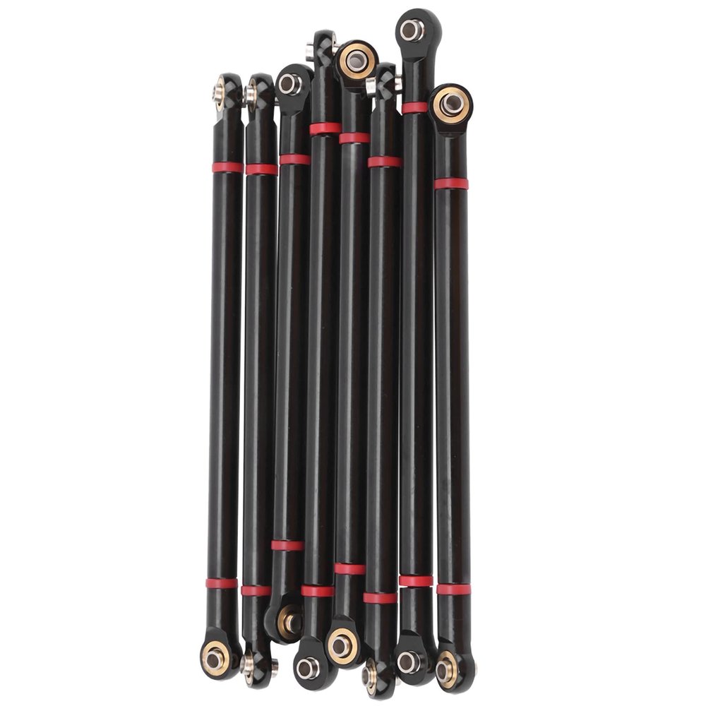 Alomejor Pull Rod Metal Upgrade Link Rod 8PCS SCX10 Crawler Car Modified Parts Simulation Performance (Black)