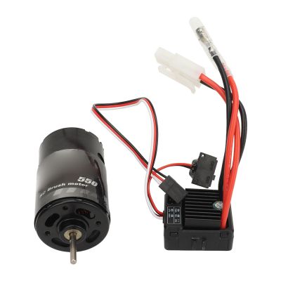 550 Brushed Motor ESC Combo, 60A ESC for Drag Tractor Truck 1/14 1/10 Climbing Car DIY Modification (35T)
