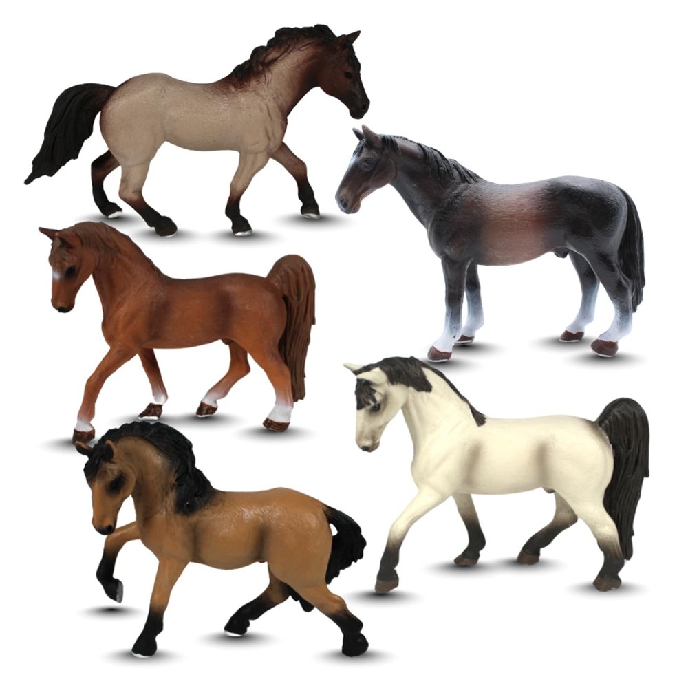 ZAGA Toys Stallion Bundle Hand-Painted Horse Figurines | Tennessee White, Tennessee Walker, Hanover, Pure Blood Lusitano | Collectible Animal Set Display