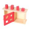DYNWAVE Montessori Shape Sorting Box for Early Childhood Development, red Sliding lid view 1