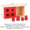 DYNWAVE Montessori Shape Sorting Box for Early Childhood Development, red Sliding lid view 2