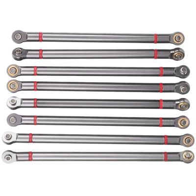 Alomejor Pull Rod Metal Upgrade Link Rod 8PCS SCX10 Crawler Car Modified Parts Simulation Performance (Ti Color)