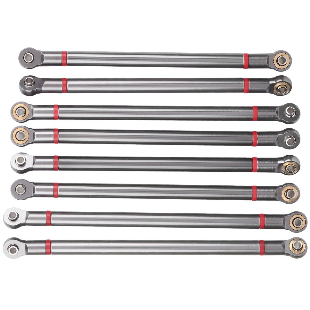 Alomejor Pull Rod Metal Upgrade Link Rod 8PCS SCX10 Crawler Car Modified Parts Simulation Performance (Ti Color)
