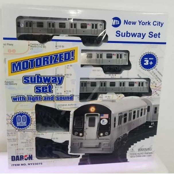 Daron MTA NYC Transit Subway Train Set with Tracks, Lights and Sound. The Train Requires Batteries to Run which are not Included.