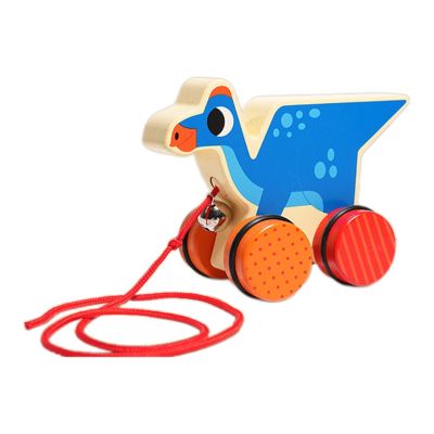 Amagogo Pull Along Toy with String Animal Push and Pull Along Toy Fine Motor Skills Walking Wooden Toy for 1 Year Olds Gifts, Pterosaur