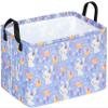 ACMUUNI Easter Eggs Gift Rectangle Rabbit Toy Shelf Basket Clothes Laundry Storage Box Storage Bins, Bunny Basket, Laundry Hamper with Handles view 1