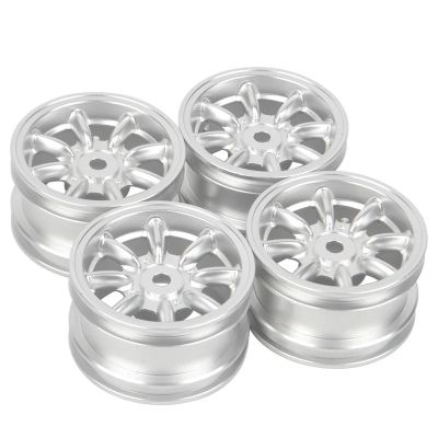 Aluminum Wheels Rims for 1/10 for Ta-Miya Mini for Co-oper M05 Pro M06 M07 M-08 for M-Chassis SW-01 MF-01X MB-01 Upgrade Parts(Silver)