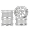 Aluminum Wheels Rims for 1/10 for Ta-Miya Mini for Co-oper M05 Pro M06 M07 M-08 for M-Chassis SW-01 MF-01X MB-01 Upgrade Parts(Silver) view 2