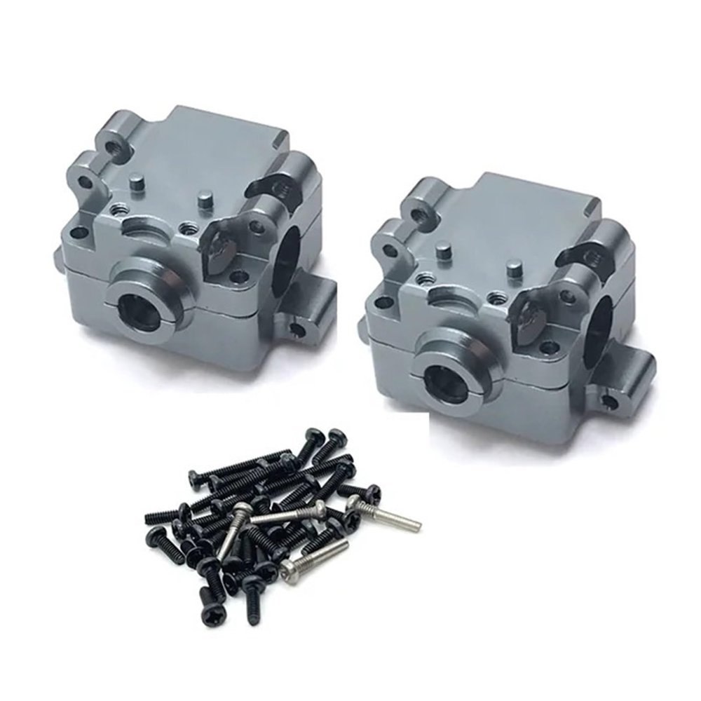 2PCS Metal Upgrade Gearbox for WL-Toys 1/28 284131 K969 k979 k989 k999 P929 P939 RC Car Parts(Dark Grey)
