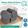 Costzon Toddler Climbing Toys Indoor, 6 Pieces Foam Climbing Blocks for Baby Inside with Skin-Friendly Chenille Fabric, 30D High-Density Foam & Carrying Handles, Soft Play Climbing for Toddlers (Gray) view 4