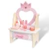 Wooden Vanity Set for Kids, Pretend Play Toddler Makeup Vanity Table Toys with 360 Rotatable Mirror, Beauty Salon Set Includes Makeup Accessories, Little Girls Gift Age 3+ (Pink) view 1