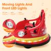 12V Electric Ride On Bumper Car for Toddler & Kids Ages 1.5-6 Years with Remote Control, 2PCS DIY Stickers, 360 Degree Spin, Lights, Sounds, Red view 3