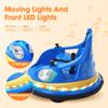 12V Electric Ride On Bumper Car for Toddler & Kids Ages 1.5-6 Years with Remote Control, 2PCS DIY Stickers, 360 Degree Spin, Lights, Sounds, Blue view 3