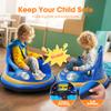 12V Electric Ride On Bumper Car for Toddler & Kids Ages 1.5-6 Years with Remote Control, 2PCS DIY Stickers, 360 Degree Spin, Lights, Sounds, Blue view 4