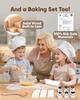 Wooden Safe Real Cooking Tool Set for Kids Toddler Teen  Montessori Kitchen Accessories & Utensils for Little Chef, with Children Proof Knife & Baking Kit, Youth Friendly Culinary Kit for Girl & Boy view 3