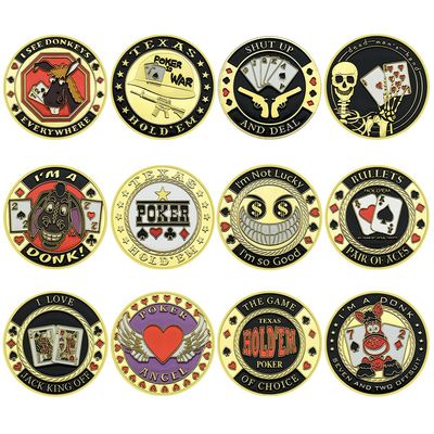 12pcs/Set Las Vegas Chip Coin Poker War Lucky Casino Commemorative Coin with Plastic Case Fans Collection Gift