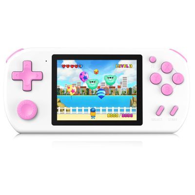Handheld Games for Kids Rechargeable Preloaded 218 Retro Video Games, White