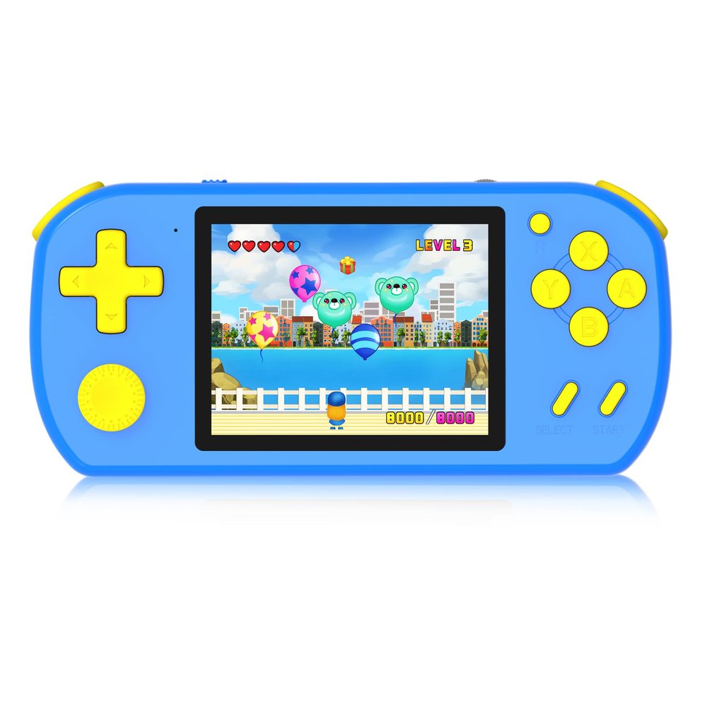 Handheld Games for Kids Rechargeable Preloaded 218 Retro Video Games, Blue