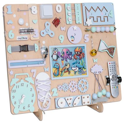 Magnetic Seaworld Busy Board for Toddlers Large Sensory Activity Board with 26+ Features & 8 Magnetic Animals Ideal Christmas Gift for Ages 1-3