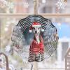 Whippet Dog Hanging Wind Spinners Home Front Door Funny Decorations Dog Mom Dad Winter Home Gifts 10 InchCustom Size Metal Wind Sculpture Decorations view 2