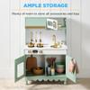 Best Choice Products Wooden Pretend Play Cottage Kitchen Kids Toy w/Storage, Scalloped Edge, 5 Accessories, Microwave, Oven, Clicking Knobs - Cream view 2