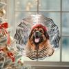 1 Pack Leonberger Dog Print Wind Spinner 10 Inch Home Metal 3D Hanging Art for Yard Garden Outdoor Decoration Round Dog Mom Dad Winter Holiday Worth Gift view 2