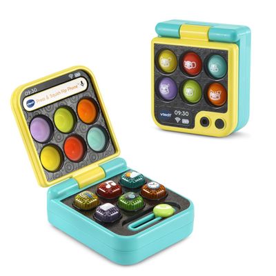 VTech Baby Press and Squish Flip Phone Toy with Light-up Popping Buttons