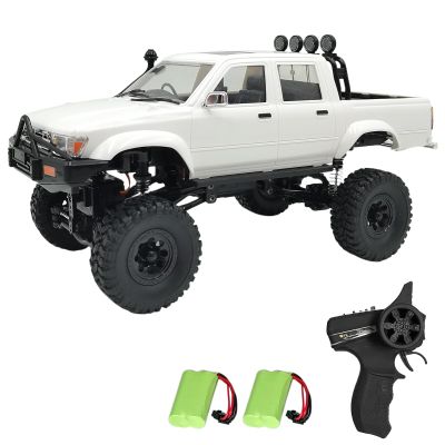 Dodoore RC Rock Crawler WPL C64-1 RC Truck, 1:16 Scale 2.4GHz Remote Control Truck, 4WD All Terrain Off-Road RC Crawler with LED Lights and 2 Rechargeble Batteries for Adults (White)