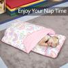 Primlect Toddler Nap Mat Extra Large Thickened 55''x35'', Soft Sleeping Bag with Detachable Minky Blanket and Pillow, Portable for Daycare, Preschool, Kindergarten, Travel, Boys and Girl (Rainbow) view 4
