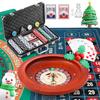 Proshine Super 11 Roulette Wheel set & Blackjack Set with 300pcs Poker Chips + 47.2*23.6 Double-sided Roulette Tabletop + 2 Decks of Playing Cards + 6 Dice + 4 Casino Buttons + Roulette Win Marker view 1