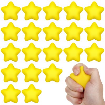 20 Packs for Star Stress Ball Bulk Mini Stress Relief Balls Small Foam Squeeze Anxious Toy for Star Squishy Balls Kids School Carnival Reward Football Party Decorations Supplies