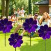 4PCS Flower Wind Spinner Sparkly Lawn Pinwheel 11.8 inch Garden Windmill for Garden, Party, Mardi GrasChristmas Outdoor, Yard Decor view 3