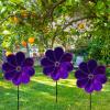 4PCS Flower Wind Spinner Sparkly Lawn Pinwheel 11.8 inch Garden Windmill for Garden, Party, Mardi GrasChristmas Outdoor, Yard Decor view 4