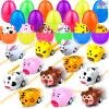 12 Pack Filled Easter Eggs with Toys Inside, Animals Bunny Pull Back Cars Easter Eggs Filled for Kids Boys Girls Easter Egg Hunt Party Favors Easter Basket Stuffers Essential Filler Classroom Prize view 1