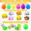 12 Pack Filled Easter Eggs with Toys Inside, Animals Bunny Pull Back Cars Easter Eggs Filled for Kids Boys Girls Easter Egg Hunt Party Favors Easter Basket Stuffers Essential Filler Classroom Prize view 2